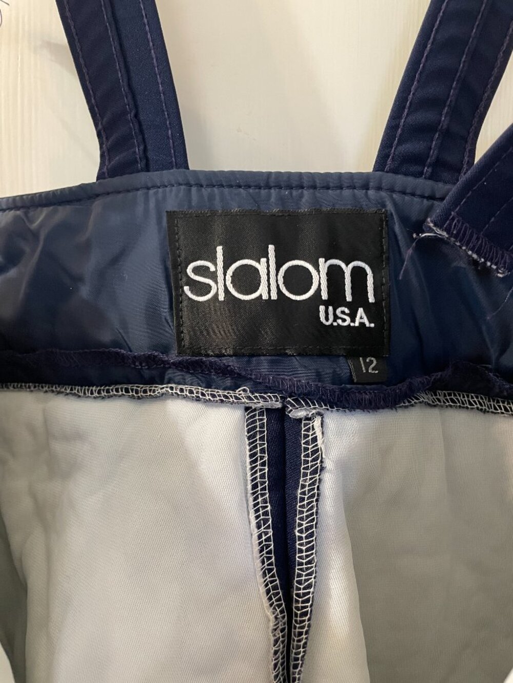 Slalom Ski Pants Women's size 12 Navy with Suspenders - Picture 6 of 8
